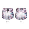thumbnail image 5 of Lsque Blue Swirl Fireworks Printed Women's Running Shorts with Liner Pockets,Elastic Quick Dry Workout Athletic Gym Yoga Shorts,Womens High Waist Shorts-Large, 5 of 9