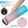 thumbnail image 3 of Hanmir 32oz Motivational Water Bottle with Time Marker with Straw Drinking Water Bottles with Strap Leakproof Tritan Fitness Sports Water bottle for Gym Camping Outdoor（Pink&Blue), 3 of 8