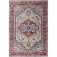 thumbnail image 1 of HomeRoots 352921 5 ft. 3 in. x 7 ft. 7 in. Polyester Grey & Red Area Rug, 1 of 1