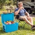 thumbnail image 2 of Gymax 37 QT Insulated Portable Cooler w/2 Cup Holders Bottle Opener & Drain Plug Blue, 2 of 10