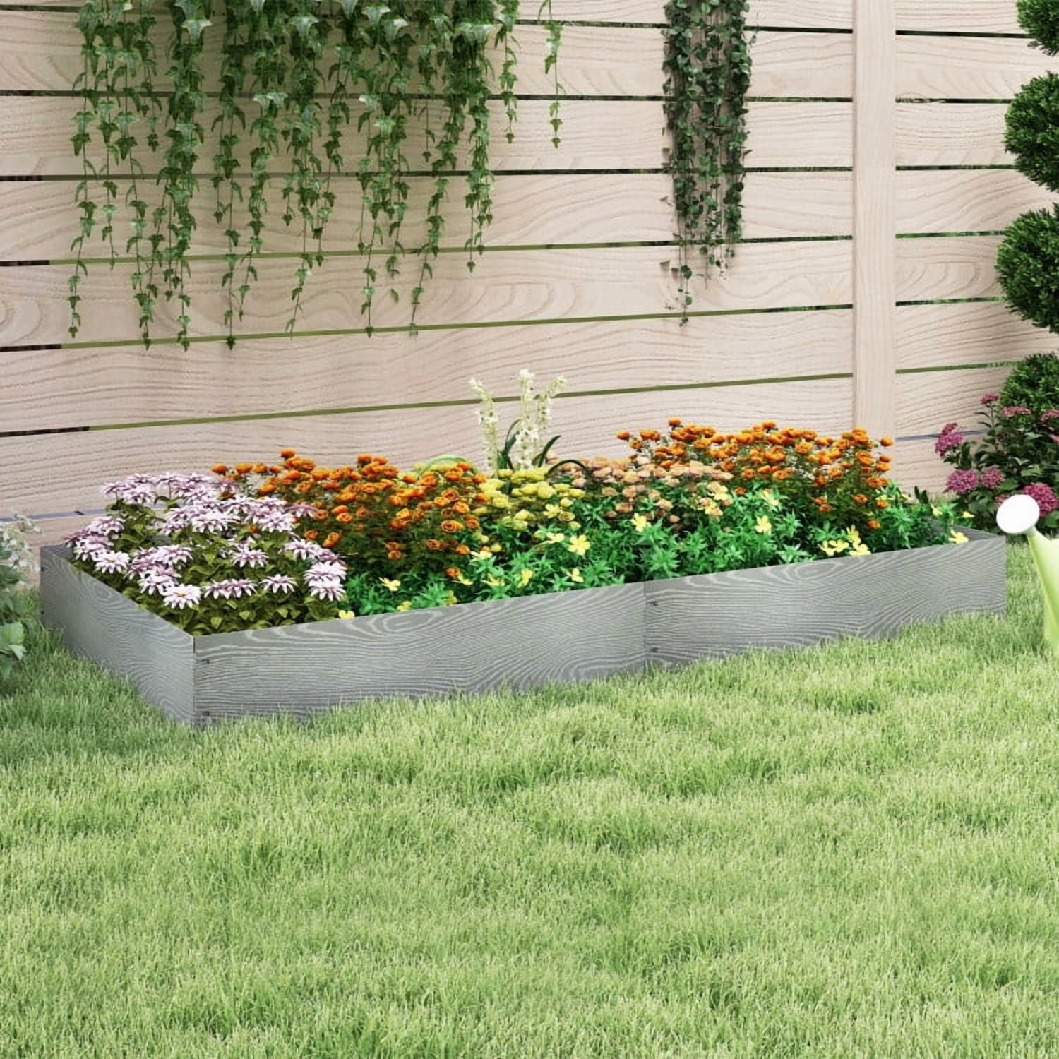 GVN Garden Bed Planter, Raised Garden Bed,6-Pack 20 FT Galvanized Metal Landscape Edging for Lawn Yard