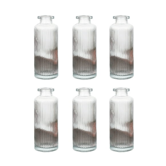 SLYNSHome 6Pcs Bud Vase for Flowers,Mini Glass Vases Small Vintage Clear Bud Vases for Wedding Centerpieces Decor