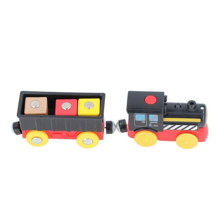 Magnetic Trains Carriage Model Securely Attached Electric Wooden Train Toy Playset Stimulate Imagination for Kids