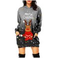 thumbnail image 1 of Vestidos de Navidad Para Mujer Casual Con Estampado de Bolsillo Vestido de Manga Larga Con Capucha Suelta Odeerbi  ODB197762, 1 of 5
