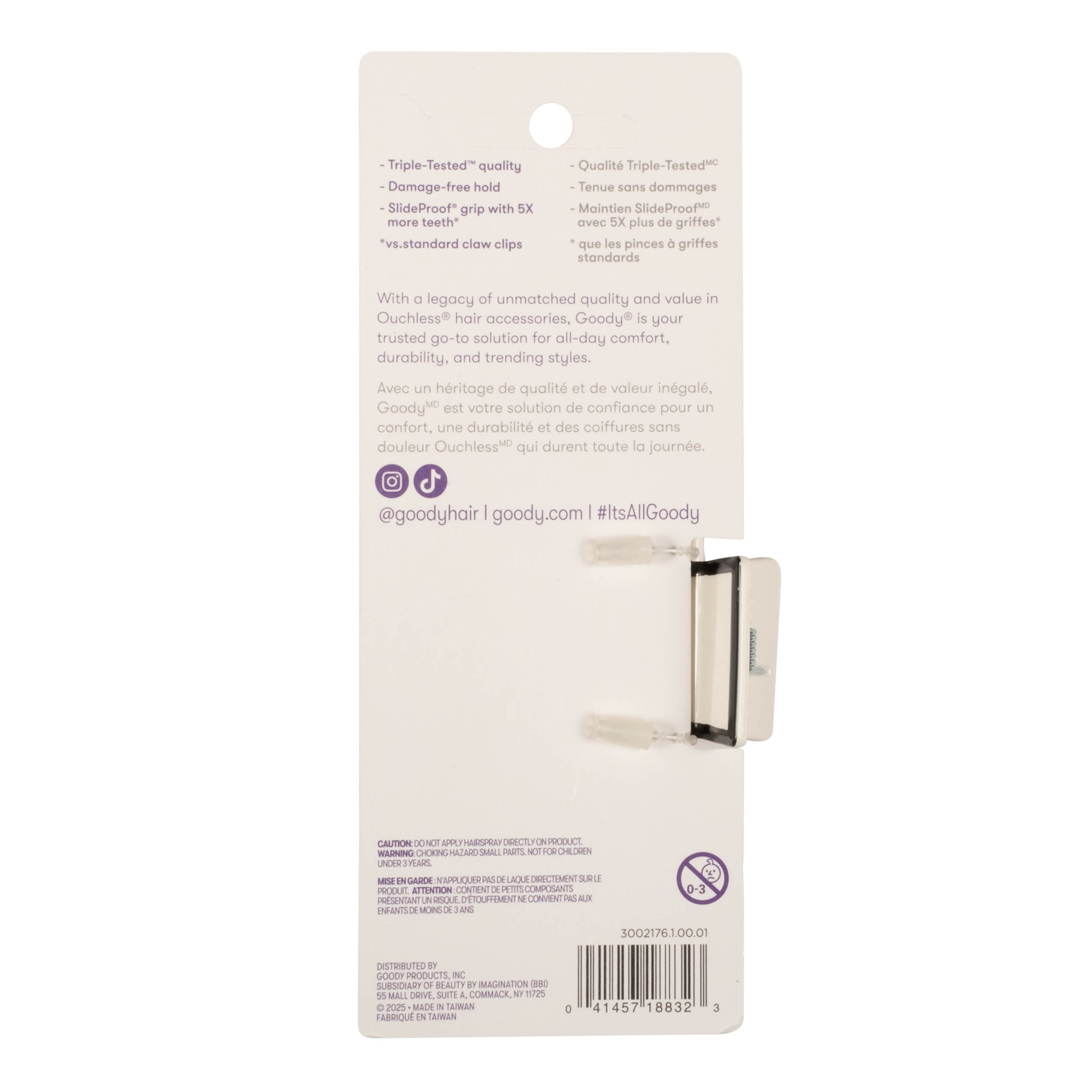 Goody Sport Forever Claw Large Rectangle 1ct
