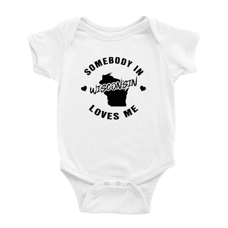 

Somebody in Wisconsin Loves Me Cute Baby Bodysuit 12-18 Months