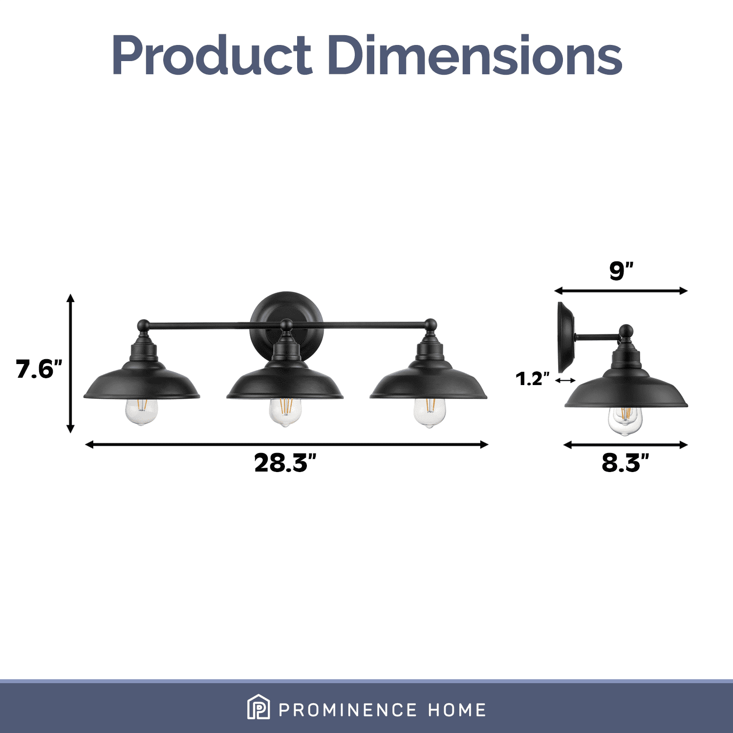 Prominence Home Senika Three Light Vanity in Matte Black