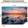 thumbnail image 3 of Peel and Stick Wallpaper Cloudscape Lake Sunset Removable Wall Mural Water Rocks Sky Distant Modern Art Wall Mural Decor Self Adhesive and Removable 100in x 144in, 3 of 8