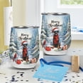 thumbnail image 4 of Merry Christmas Doberman Pinscher Enjoys Woofmas Winter Xmas Holiday 12oz Stainless Steel Wine Tumbler Insulated Cup with Lid Doberman Dog Lover Gifts - 02022, 4 of 5