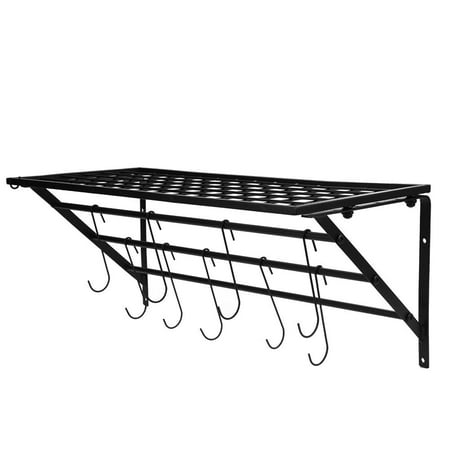 - Lv. life Black Metal Hanging Pan Pot Rack Wall Mounted with 10 Hooks Kitchen Storage Organizer , Hanging Pot Rack, Pan Rack