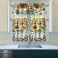 thumbnail image 3 of Fall Festival Tier Curtains Set of 3 Pumpkin Pattern Semi-Sheer Kitchen Window Treatment Panels, 3 of 6