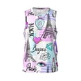 thumbnail image 2 of Easygdp Eiffel Tower and Hearts Men's Mesh Basketball Jersey Quick Drying Sleeveless Shirts Fitted Muscle Tank Tops Sport Round Neck T-Shirt - XX-Large, 2 of 9