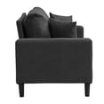 thumbnail image 6 of Dark Gray Corduroy Loveseat Sofa for Small Spaces, High Resilience Upholstered 2-Seater Sofa Couch with Pillows for Living Room, Bedroom, Apartment, 6 of 10