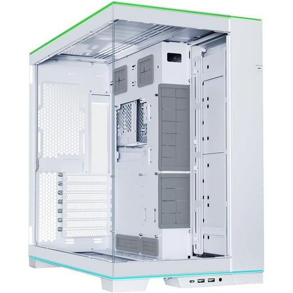 O11 EVO RGB White Aluminum Steel Tempered Glass ATX Mid Tower Computer Case, White
