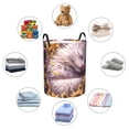 thumbnail image 4 of Balery Warm Sunflower Sleeping Cat Cesta de ropa redonda con asas, impermeable, independiente, para ropa, juguetes, dormitorio y familia-Small, 4 of 6