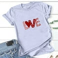 thumbnail image 6 of Kayannuo Love Heart Printed Womens Tees Valentine's Day T Shirts for Women Women's Printed Short Sleeved Round Neck T-shirt Tops, 6 of 6