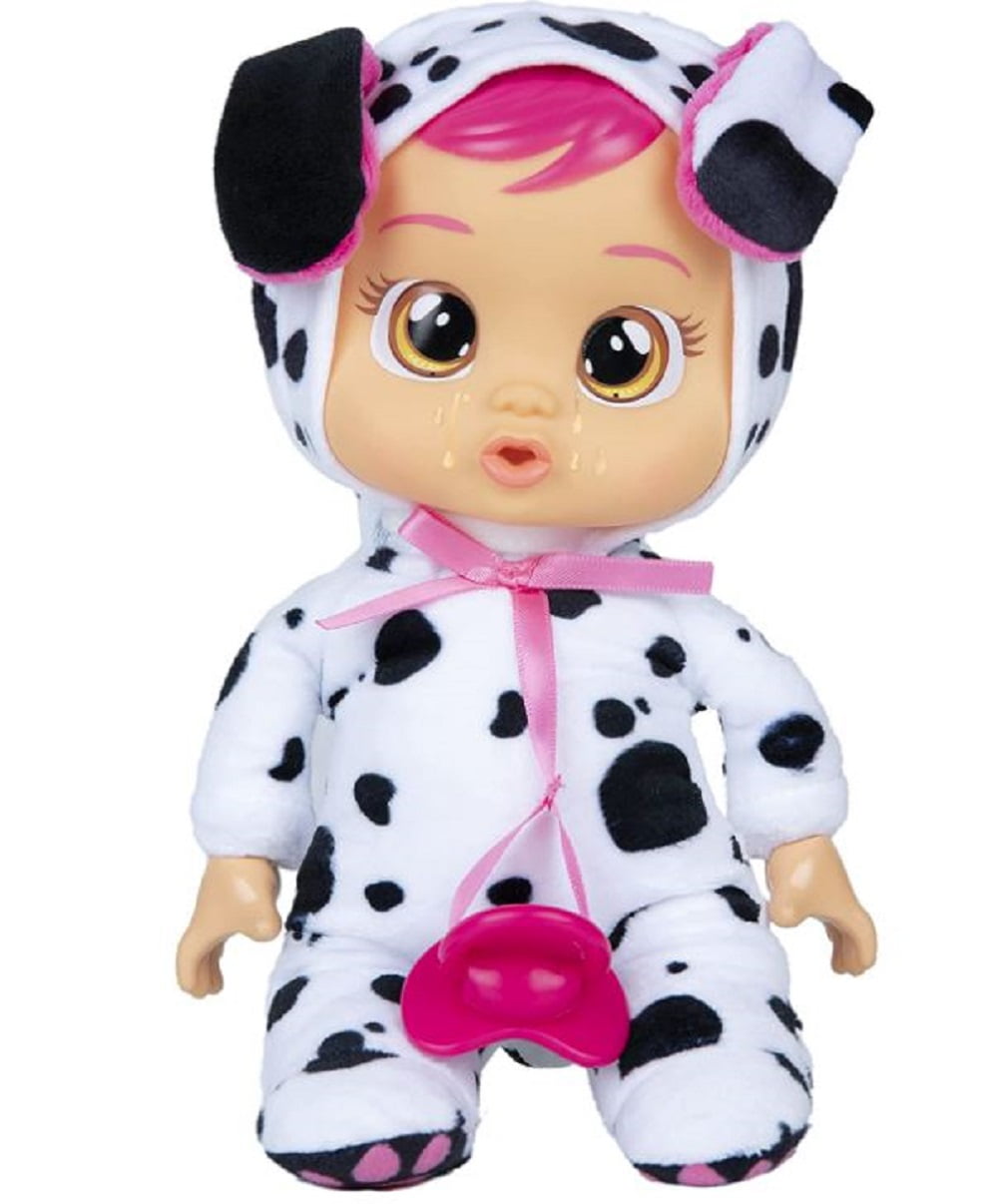 Cry Baby Doll Cries Real Tears 9 Inch Black White Dalmatian