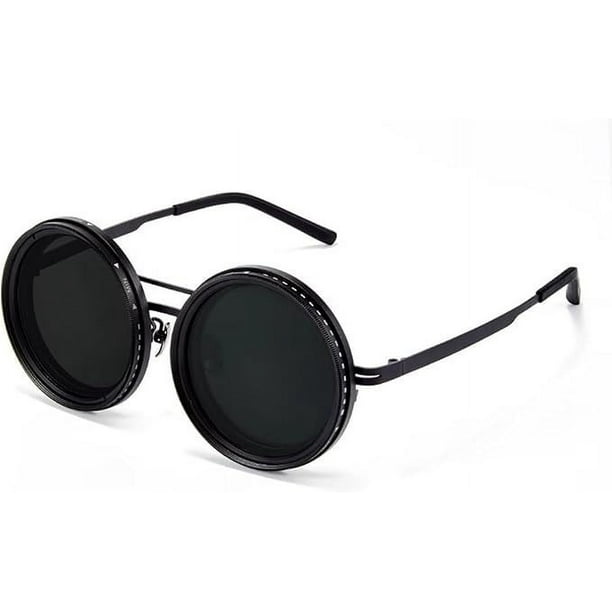 Gafas Redondas Polarizadas Tinte Ajustable con Lentes Ajustables Nd9 Hombres