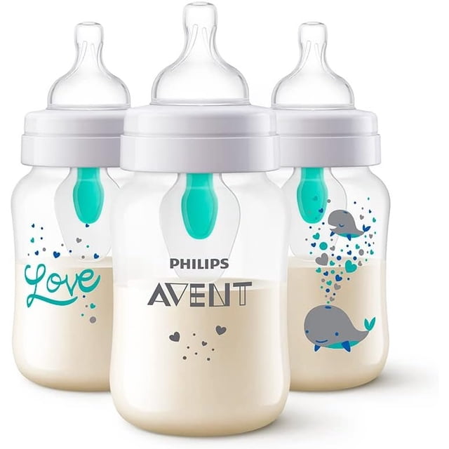 Set 3 Biberones Anticólicos Philips Avent Decorados Air Free 9oz