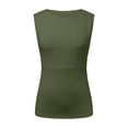 thumbnail image 4 of BYHONG Women’s V-Neck Blouse Solid Color Slim Fit Tank Top for Women Sleeveless Casual Shirt Green L, 4 of 4