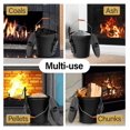 thumbnail image 3 of 5.15 Gallon Galvanized Metal Coal Bucket with Handle Lid and Shovel, Indoor Outdoor Black Hot Pail for , Grill, Wood Burning Stoves, Fireplace, Accessories, 3 of 8