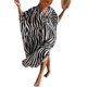 thumbnail image 2 of RanRui Vestidos Kaftan con estampado geométrico para mujer Caftanes Loungewear con cordón en la cintura, 2 of 4