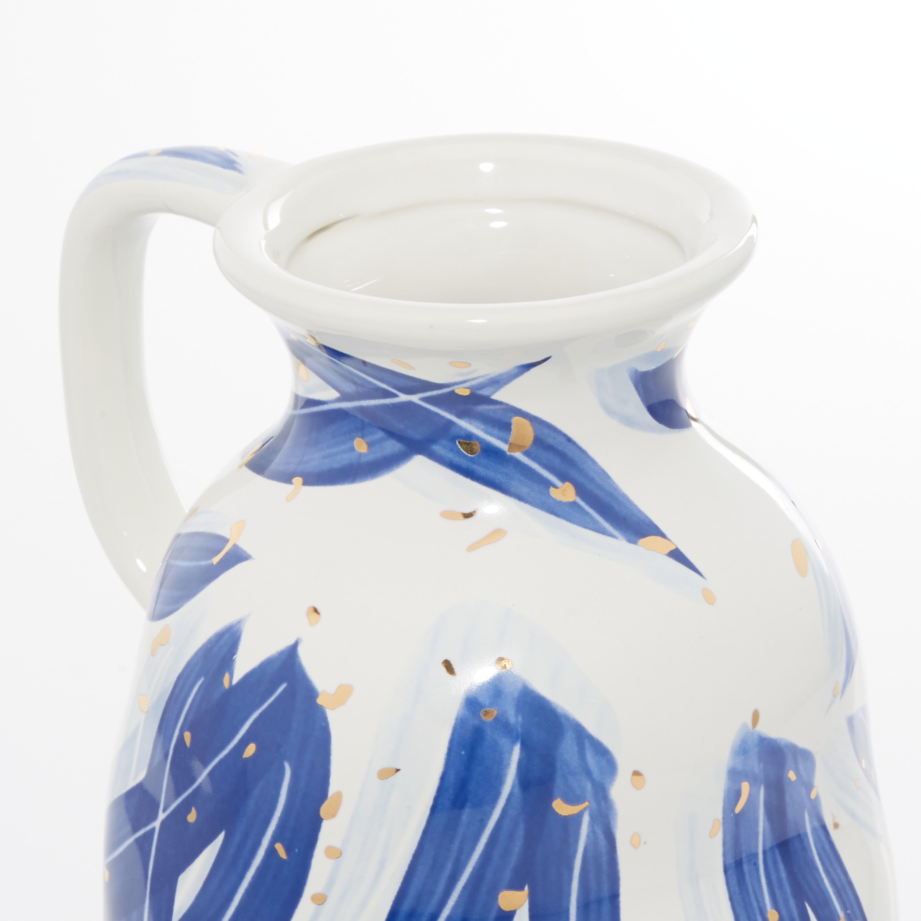 DecMode Blue Ceramic Contemporary Vase