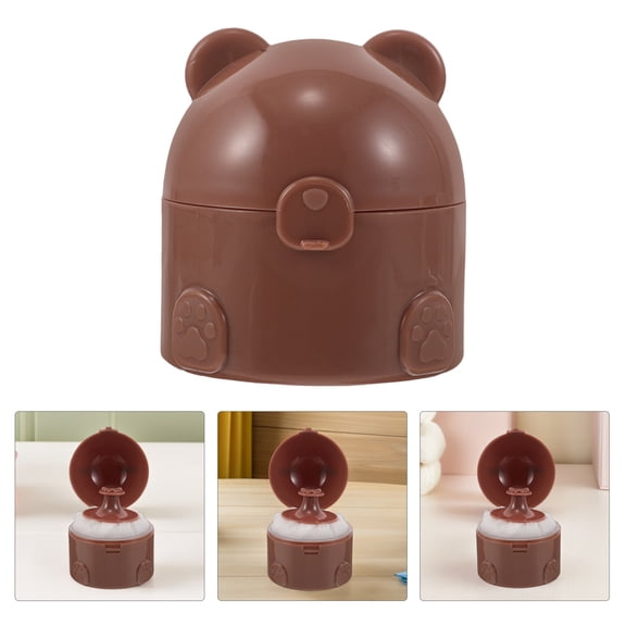 KALLORY Coffee Powder Jar with Puff for Easy Storage and Application, Portable Makeup Container for Travel and Daily Use