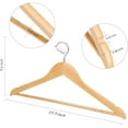thumbnail image 2 of 10Pack Quality Wooden Hangers - Slightly Curved Hanger Set - Solid Wood Coat Hangers with Stylish Chrome Hooks - Heavy-Duty Clothes, Jacket, Shirt, Pants, Suit Hangers, 2 of 6