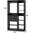 thumbnail image 7 of Homieasy 39.4'' W Closet System with Wooden Drawers and Hanging Rods, Black, 7 of 7