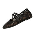 thumbnail image 3 of IEMIEMIEM Womens Mesh Mary Jane Flats Lace Mesh Ballet Flats Elegant Square Toe Slip on Flats Lightweight Breathable Summer Party Walking Shoes Black, 3 of 9