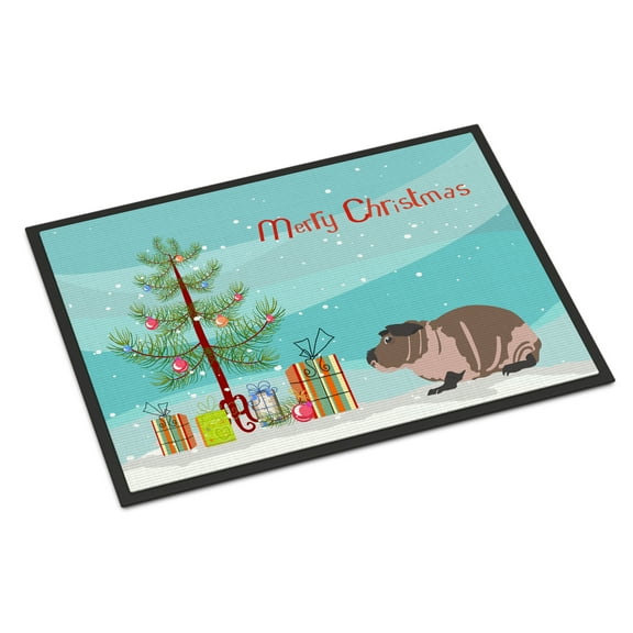 Carolines Treasures CK4447JMAT Skinny Guinea Pig Merry Christmas Door Mat Indoor Rug or Outdoor Welcome Mat 24x36