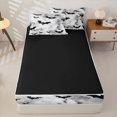 thumbnail image 4 of Homewish Watercolor Bat Silhouette Zipper Full Size Comforter Sets with Fitted Sheet and 2 Pillowcases for Kids, Halloween Spooky Animal Zipper Bedding Set, Black Reversible, 4 Pieces, 4 of 6