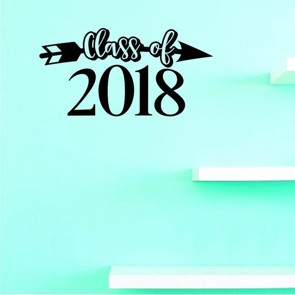 Custom Decals Class Of 2018 Wall Art Size: 20 X 40 Inches Color: Black