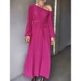 thumbnail image 2 of Vestido LargoDobladillo Ancho Con Cinturón Vestido De Dama Dobladillo Con Volantes Para Ir De Compras A Famle ANGGREK Otros, 2 of 7