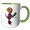 Green/White, variant on 3drose, Funny Cute Chocolate Lab Retriever Dog Playing Pickleball Sports, 15oz Mug