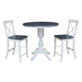 thumbnail image 4 of 36 in Wood Extension Dining Table with 2 Counter Stools in White/Heather Gray, 4 of 4