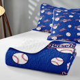 thumbnail image 4 of Manfei Sports Quilt King, Baseball Game King Coverlet Set, Royal Blue Red, Navy Reversible 3-Piece, 1 Bedspread and 2 Pillowcases, 4 of 7