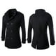 thumbnail image 1 of Ropa De Abrigo Para Hombre Abrigo De Guisante De Invierno Gabardinas De Doble Botonadura Negro L Likrtyny Caballero, 1 of 6