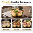 thumbnail image 7 of Stainless Steel Hammered Pot, Deep Cooking Pot with Lid and Dual Handles for Soup, Noodles, Stew and Daily Kitchen Cooking (Gold 7.1in), 7 of 7