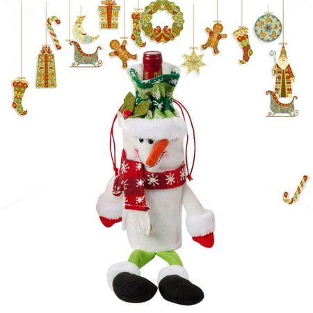 

Geruite Christmas Wine Bottle Cover Santa Claus Snowman Reindeer Christmas Wine Bottle Bags Kitchen Dinner Table Decorations Party Supplies for Christmas Wedding Thanksgiving method