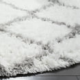 thumbnail image 3 of SAFAVIEH Indie Careen Geometric Polyester Shag Area Rug, Ivory/Grey, 6'7" x 6'7" Round, 3 of 6