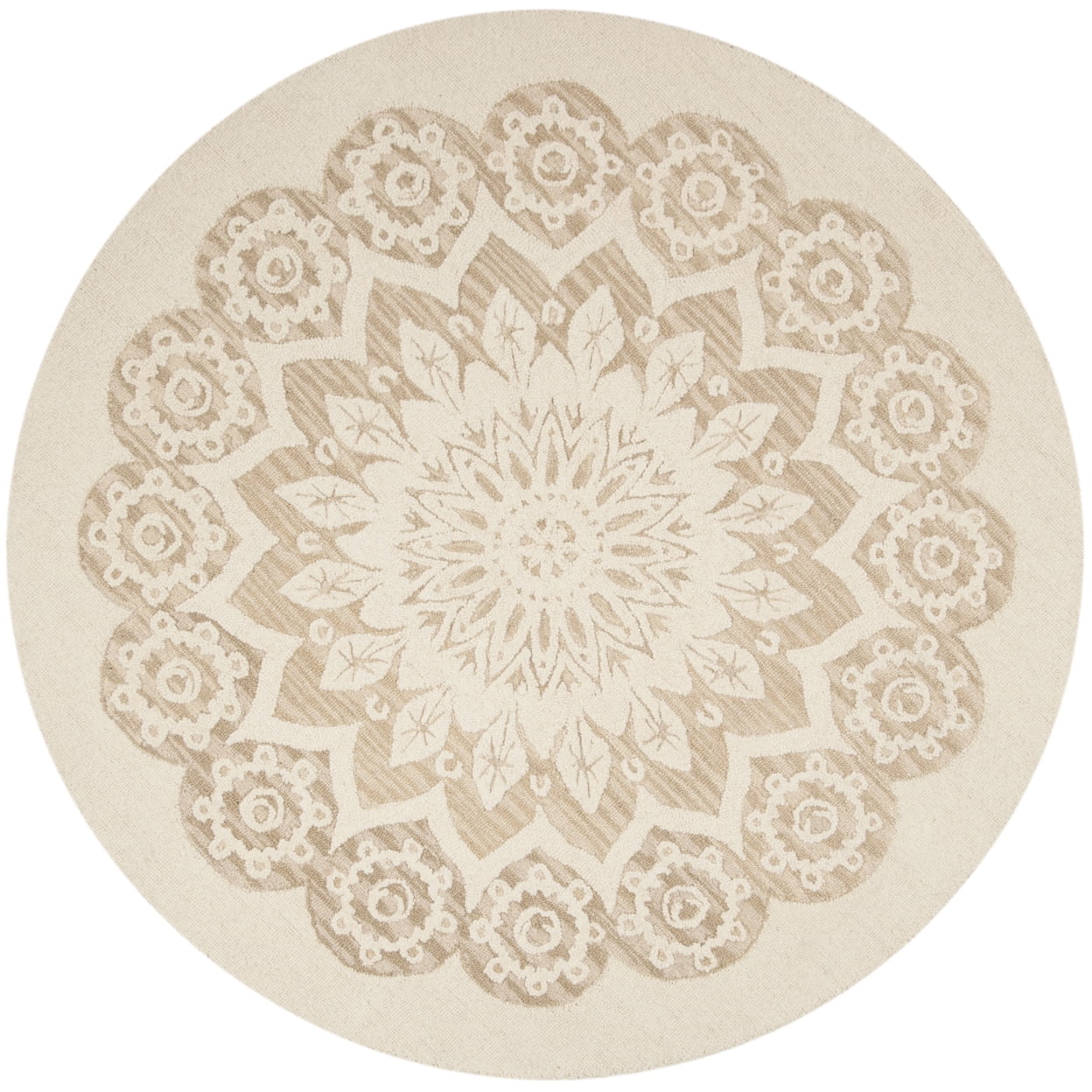 SAFAVIEH Blossom Brody Geometric Wool Area Rug, Ivory/Beige, 6' x 9'