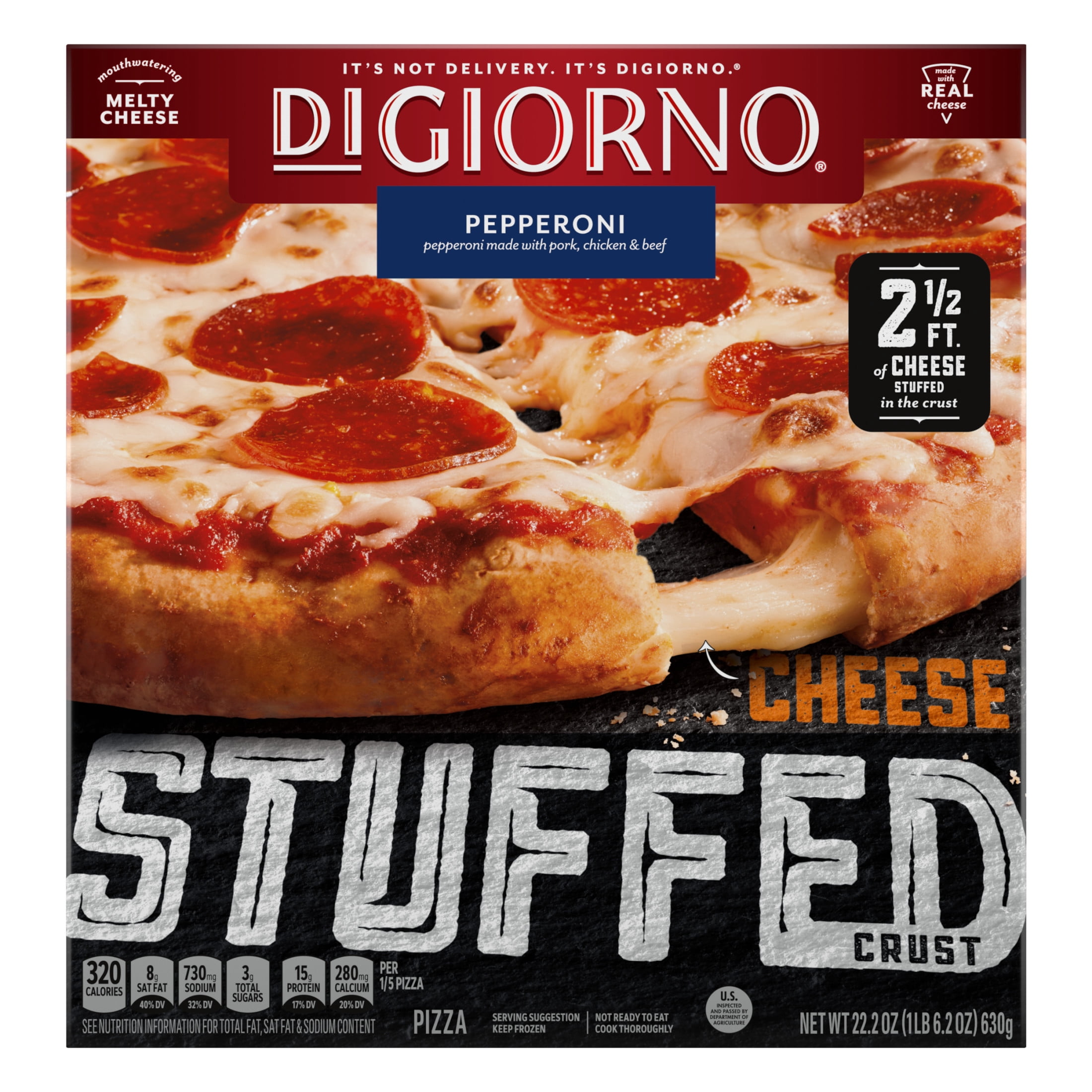 DiGiorno Frozen Pizza, Stuffed Crust Cheese and Pepperoni Pizza, 22.2 oz (Frozen)