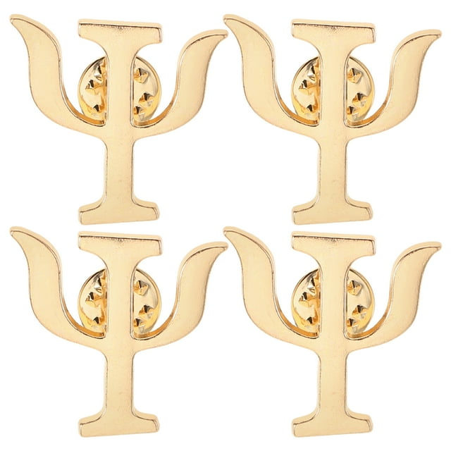 4 broches elegantes con letras griegas para psicólogos, insignias decorativas de aleación para solapa, broches de psicóloga femenina, broches de aleación pequeños y encantadores.