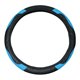 thumbnail image 1 of 38cm Car Steering Wheel Cover PU Leather Anti-slip Elastic Comfortable Smooth Universal Black Blue, 1 of 4