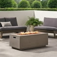 thumbnail image 2 of Hearth Outdoor 40,000 BTU Lightweight Concrete Rectangular Fire Pit (No Tank Holder), Light Gray, 2 of 8