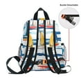 thumbnail image 5 of FORMRS School Backpack with Front Zippered Pocket 12" Student Travel Daypack, Dark Blue Hand Drawn Sailboats, 5 of 6