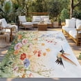 thumbnail image 3 of Fsddascl Spring Floral Outdoor Rug for Patio/Deck/Porch, Non-Slip Large Area Rug 4 x 6 Ft, Hummingbird Summer Botanical Watercolor Indoor Outdoor Rugs Washable Area Rugs, Camping Rug Carpet, 3 of 5