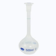 Unique Bargains Laboratory Clear White Plastic Volumetric Measuring Flask 500ml